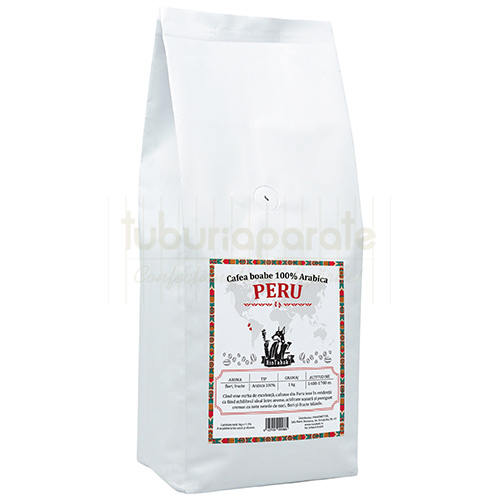 Pachet cu 1 kg de cafea boabe pentru espressor de origine Peru 100% Arabica marca RioTabak